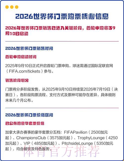 2026年世界杯官方购票平台网页入口